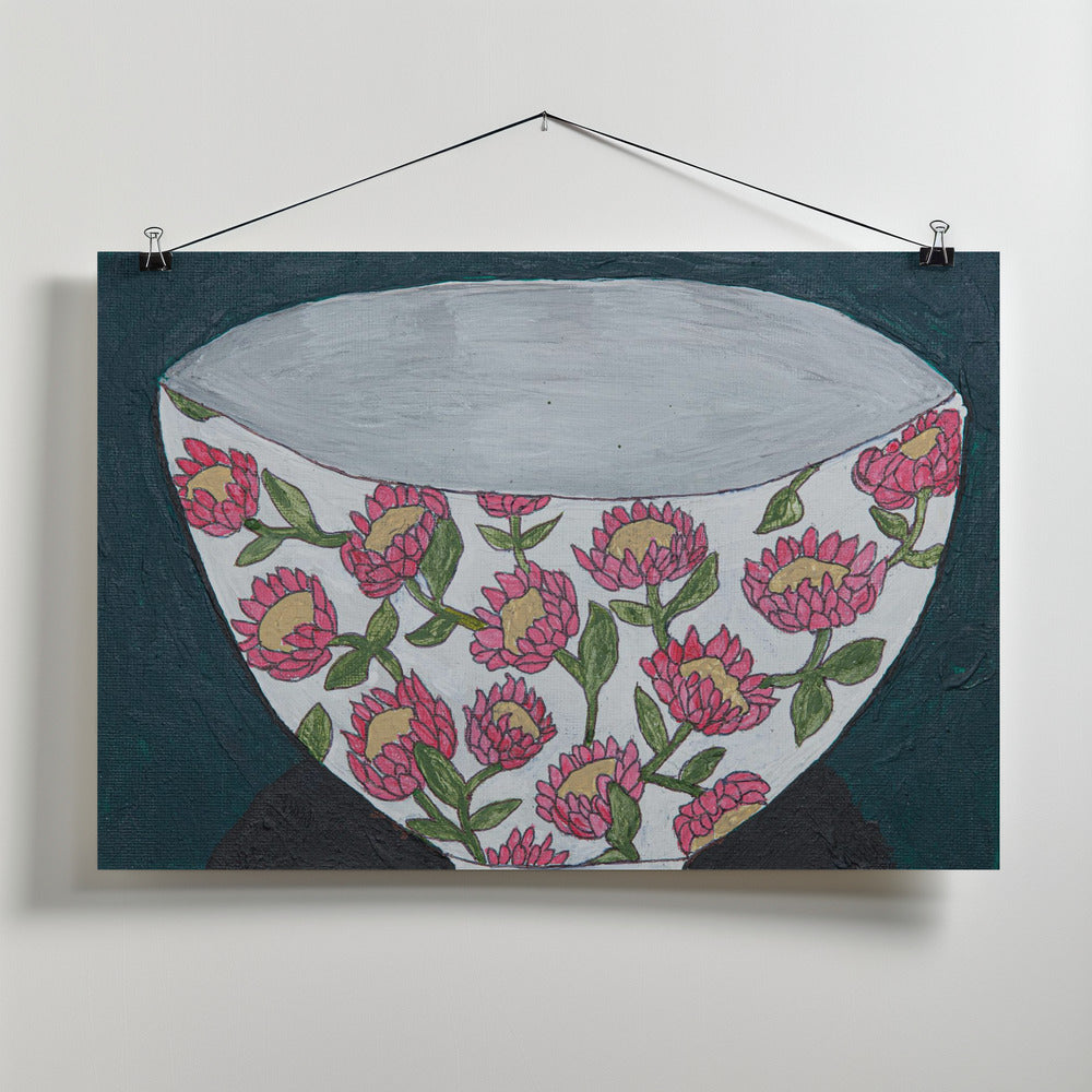 Fine Art Print, Pink Protea Bowl