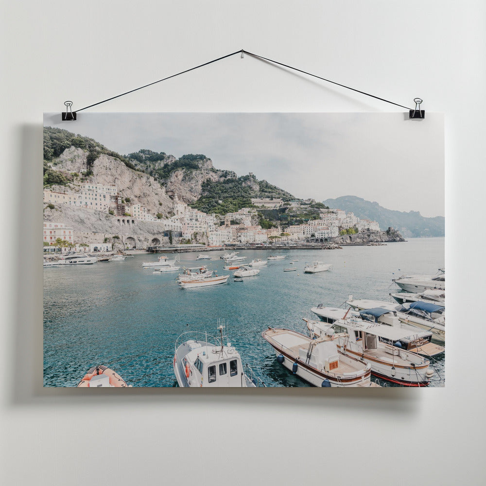 Fine Art Print, Amalfi coast with boats #2