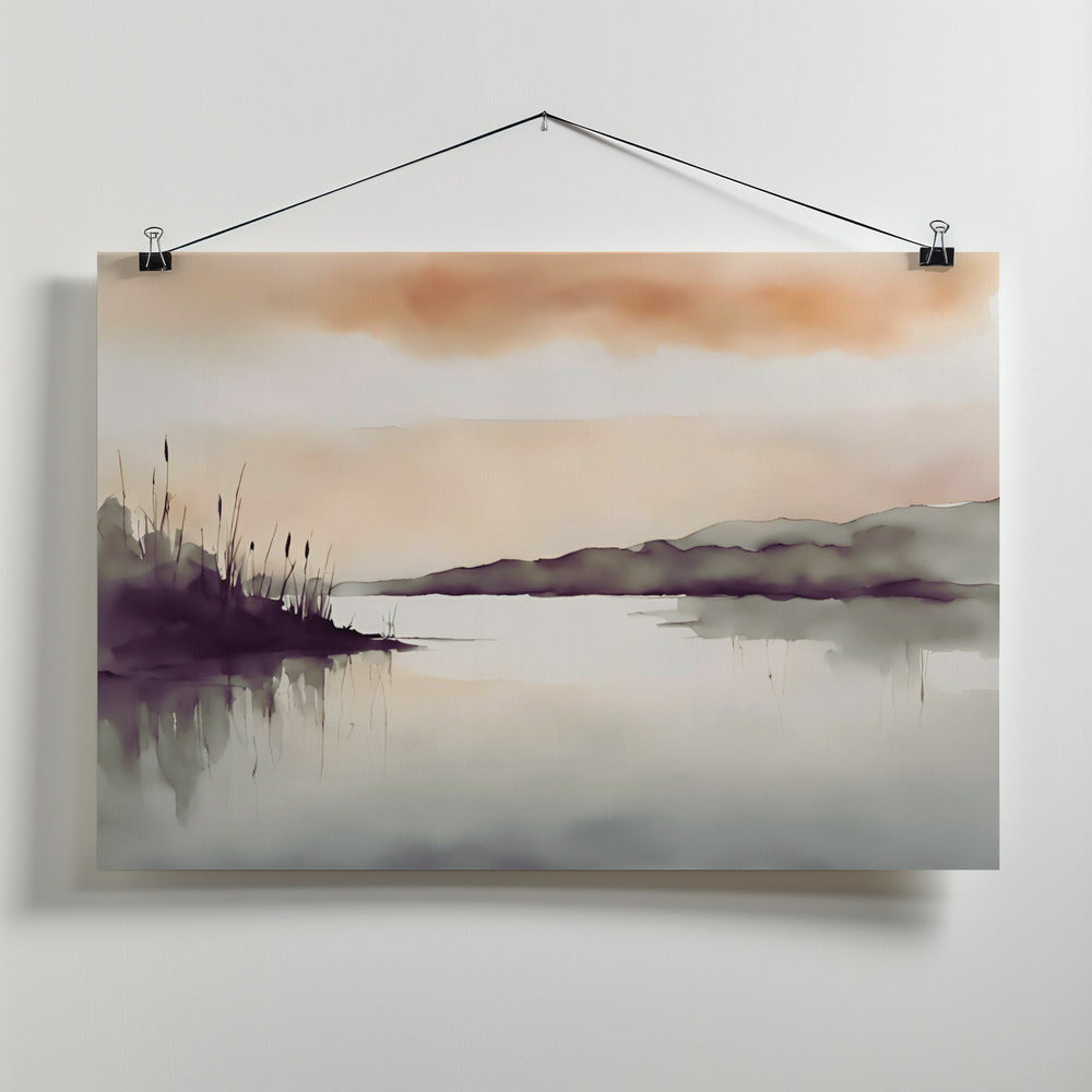 Fine Art Print, Sonnenuntergang am See