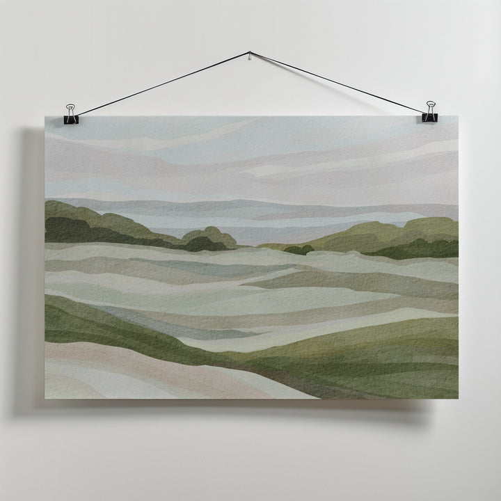 Fine Art Print, Green hill view