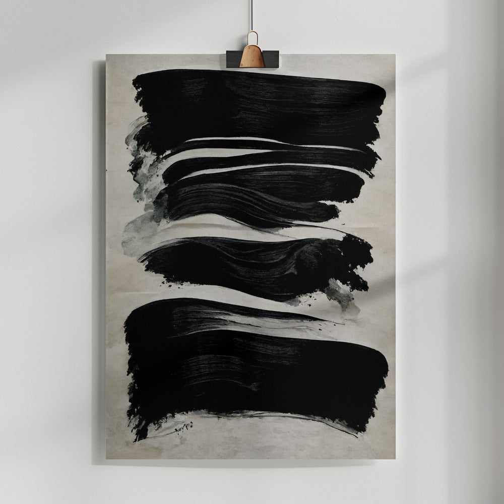 Fine Art Print, Black Strokes