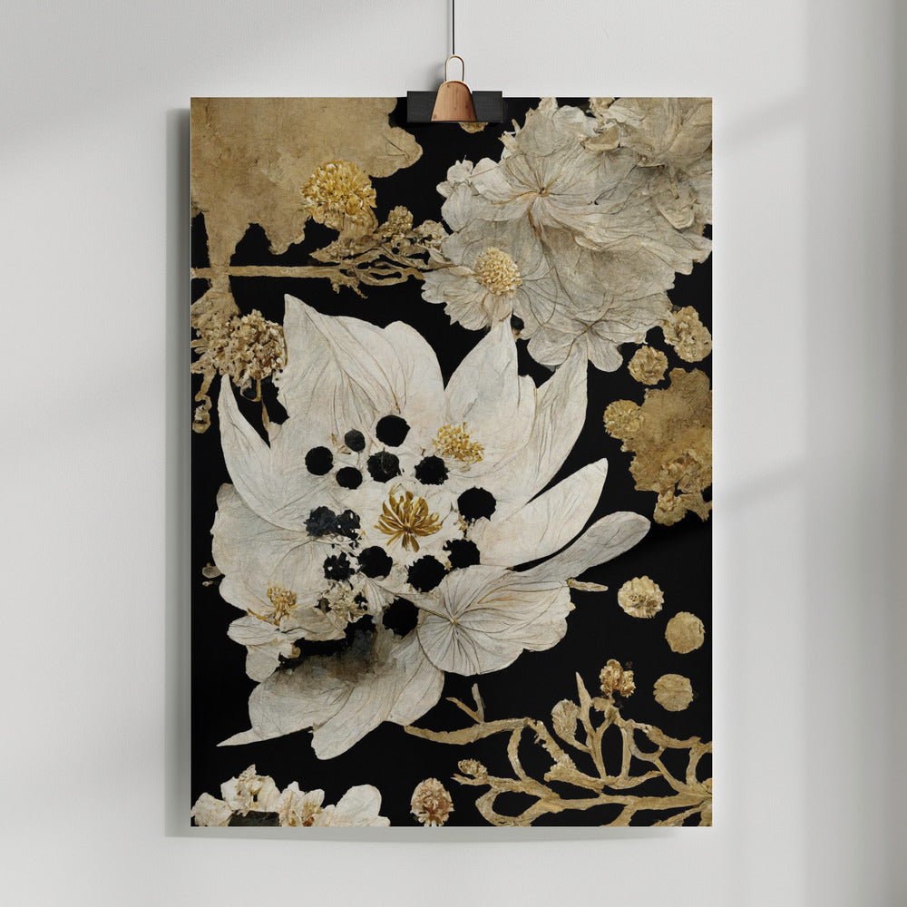 Fine Art Print, Beige Dry Flowers