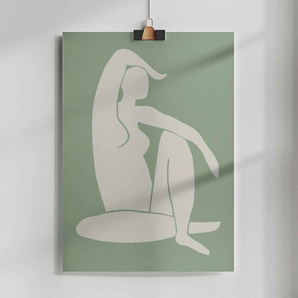 Fine Art Print, Figure Matisse Style Green