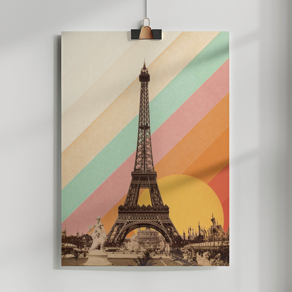 Fine Art Print, Eiffel Tower Rainbow