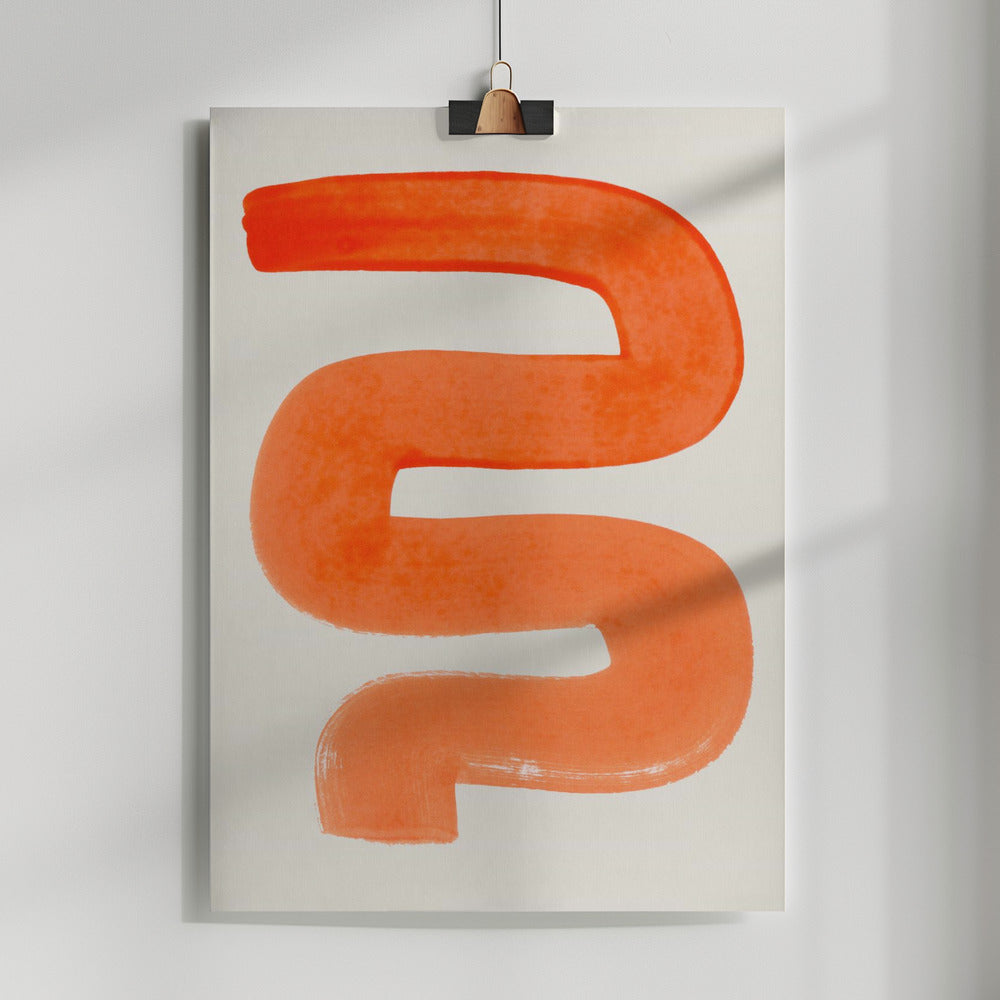 Fine Art Print, Orange Wiggle