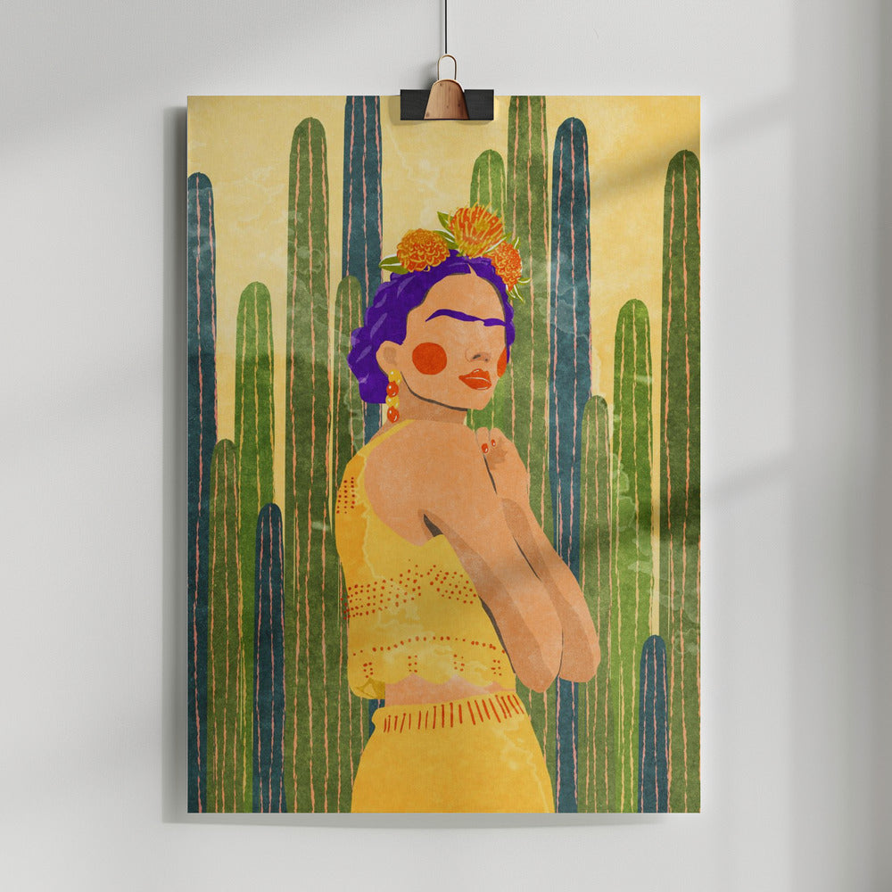 Fine Art Print, Frida and cacti