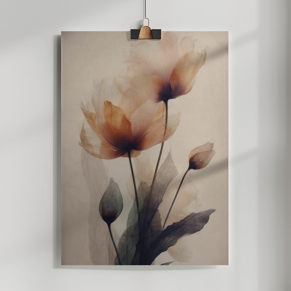 Fine Art Print, Parchment Flowers No 3