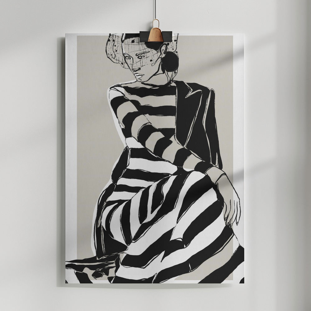 Fine Art Print, Striped Dress