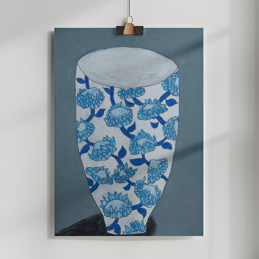 Fine Art Print, Blue Protea Vase