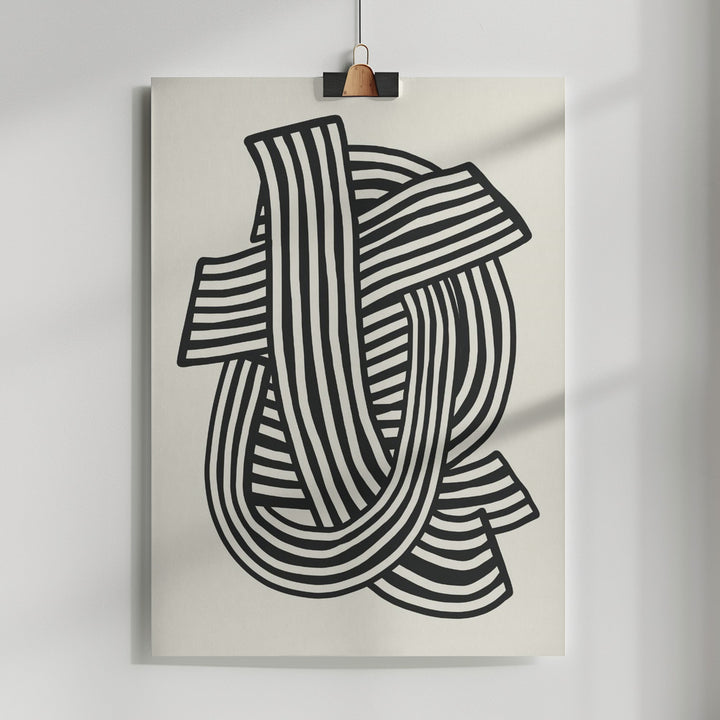 Fine Art Print, Striped Abstract In Black