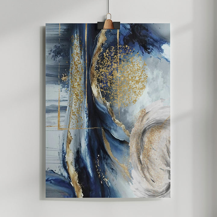 Fine Art Print, Marble in Navy