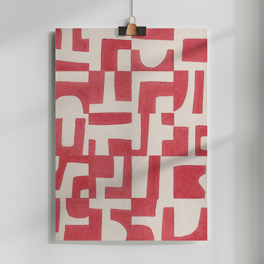 Fine Art Print, Red Puzzle