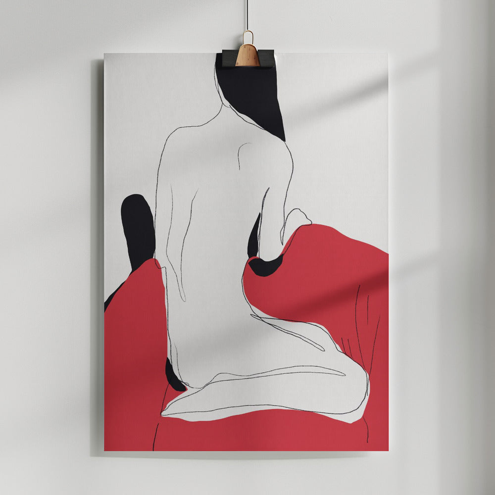 Fine Art Print, Muse in red sofa