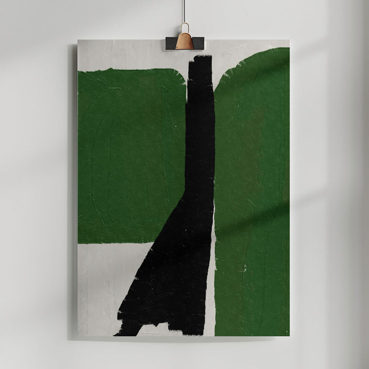 Fine Art Print, Green Black Oil Abstract