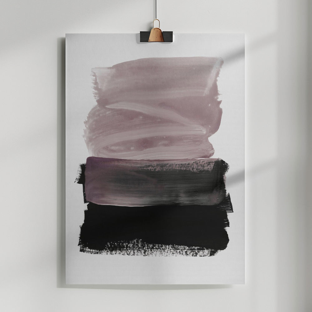 Fine Art Print, Mauve & Black