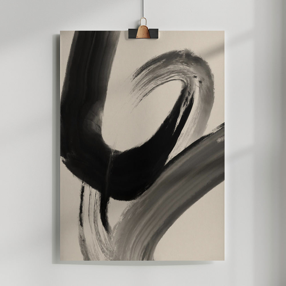 Fine Art Print, Black Strokes No 28