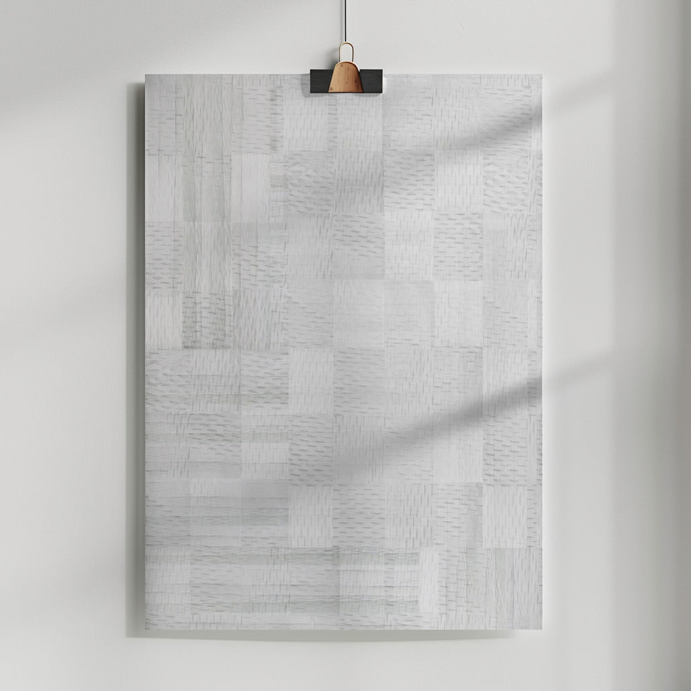 Fine Art Print, White Woven Blocks 3