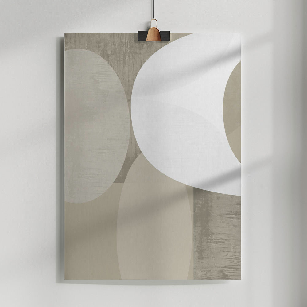 Fine Art Print, Black Whiteneutral Shapes 1