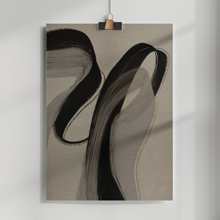 Fine Art Print, Grayandblackstrokesno5