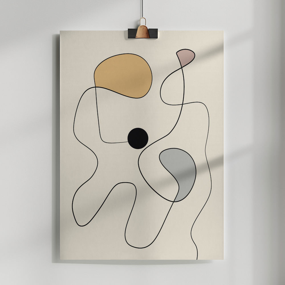 Fine Art Print, Minimal graceful line art abstract 20