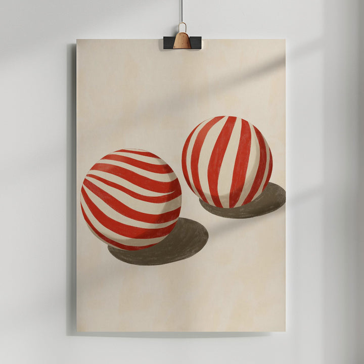 Fine Art Print, Striped balls