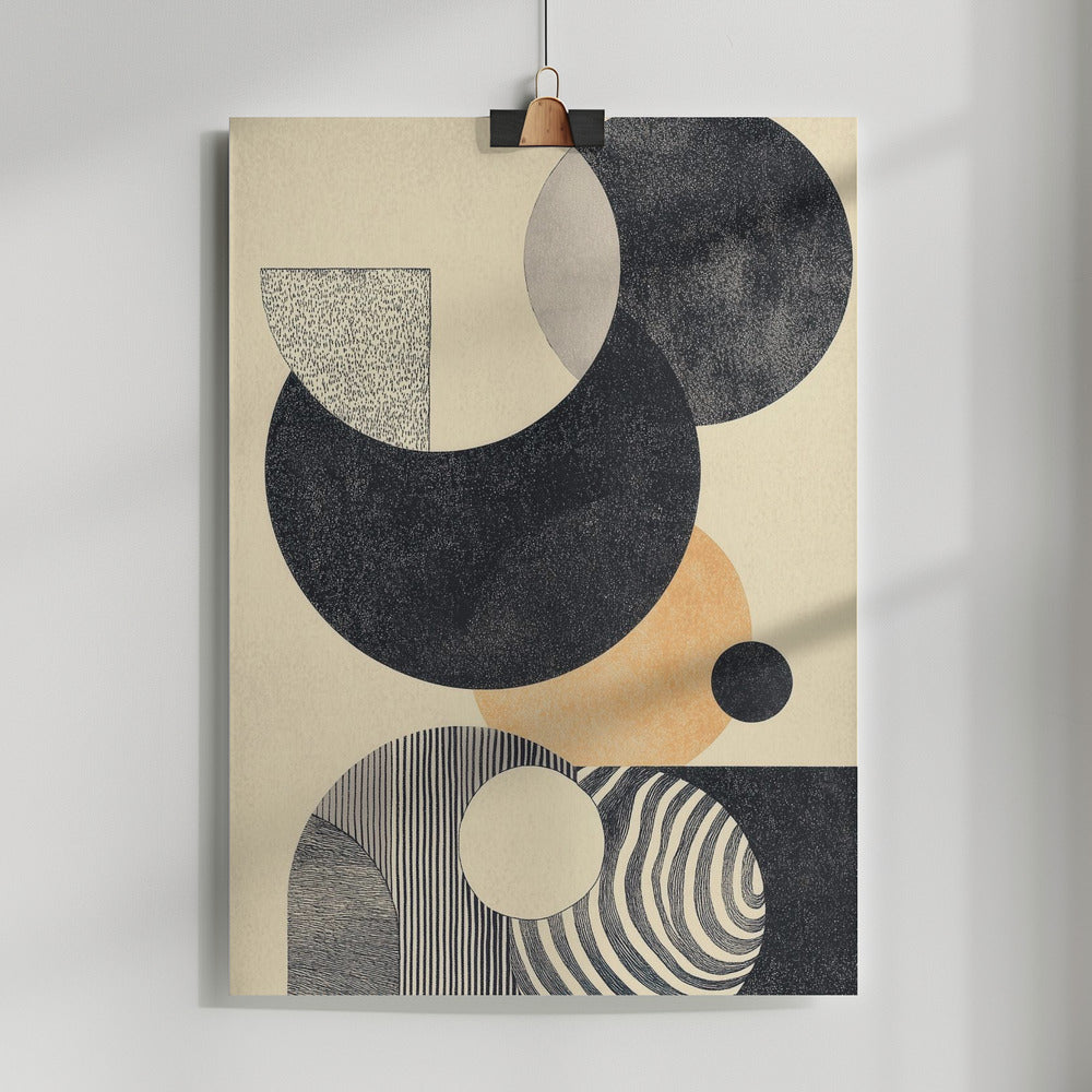 Fine Art Print, Geometric Art with Circles and Patterns