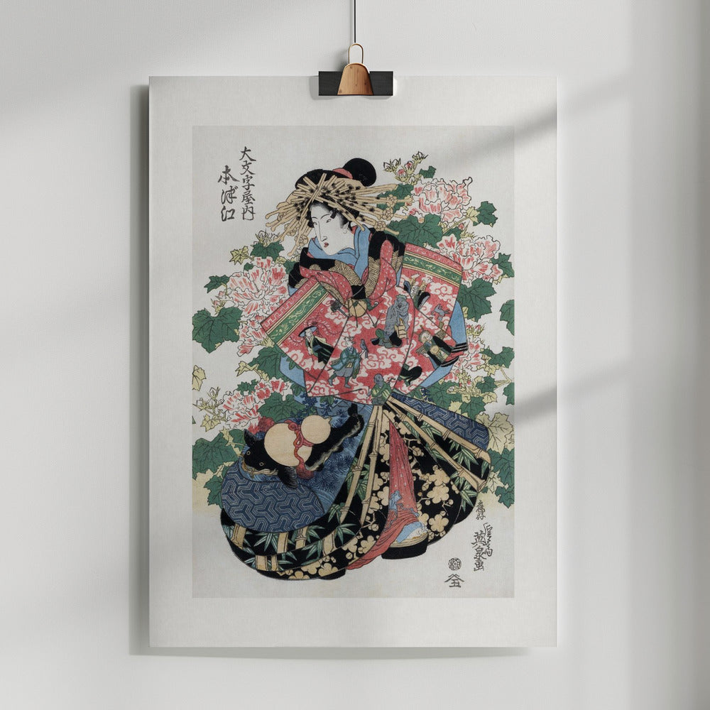 Fine Art Print, Japanese Woman (1820 1830) Boarder