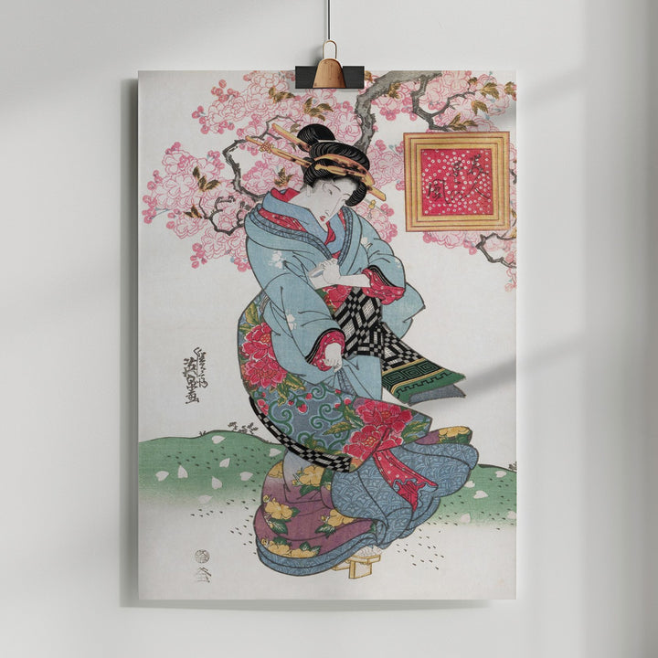 Fine Art Print, Japanese Woman (1828) Vintage Woodblock Print