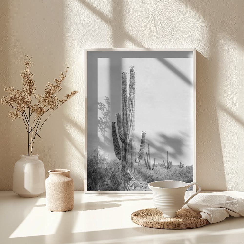 Fine Art Print, Saguaro B&amp;W