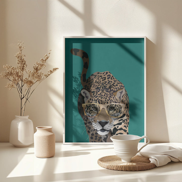 Fine Art Print, Curious green leopard