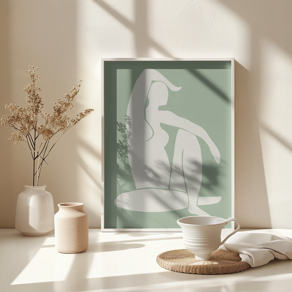 Fine Art Print, Figure Matisse Style Green