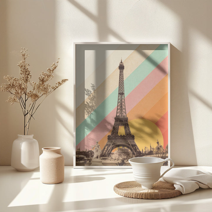 Fine Art Print, Eiffel Tower Rainbow