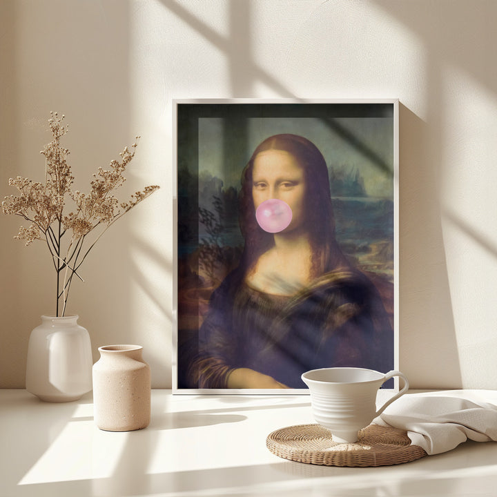 Fine Art Print, Mona Lisa Bubble Gum