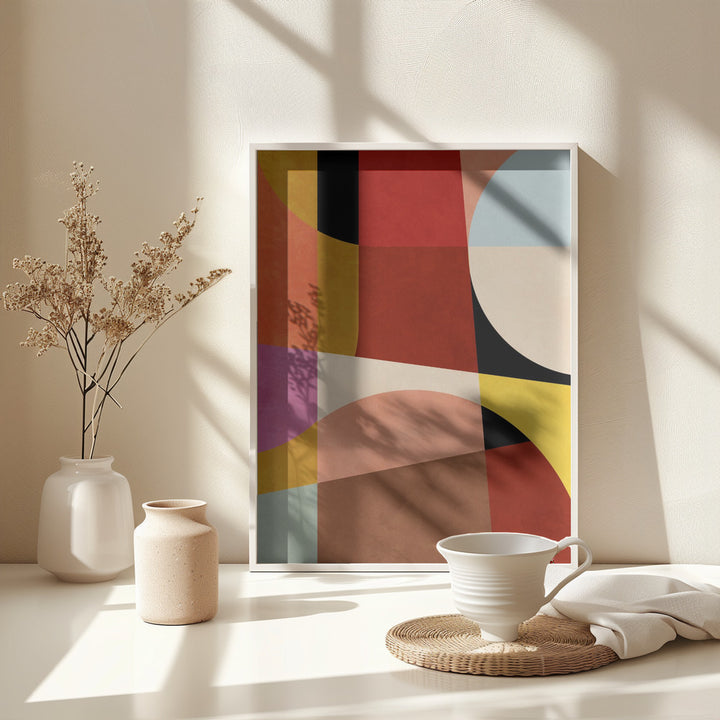 Fine Art Print, Warm Colors Bauhaus Geometry2