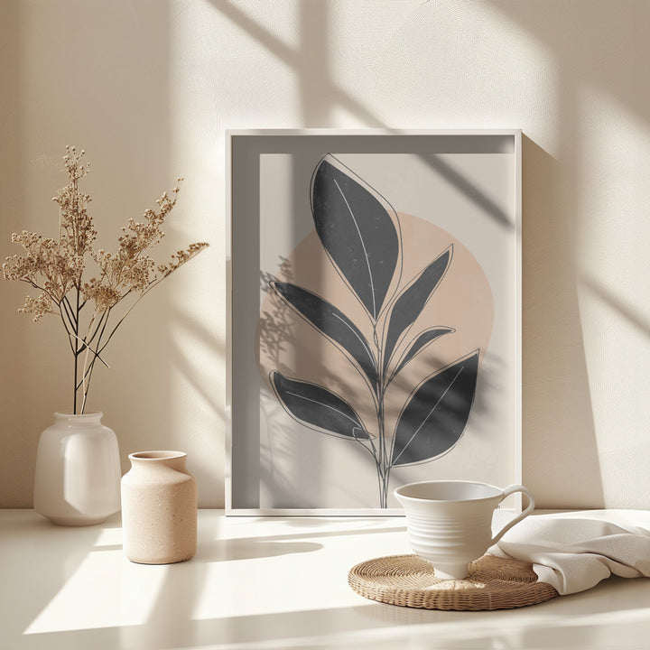 Fine Art Print, Black Abstract Plant