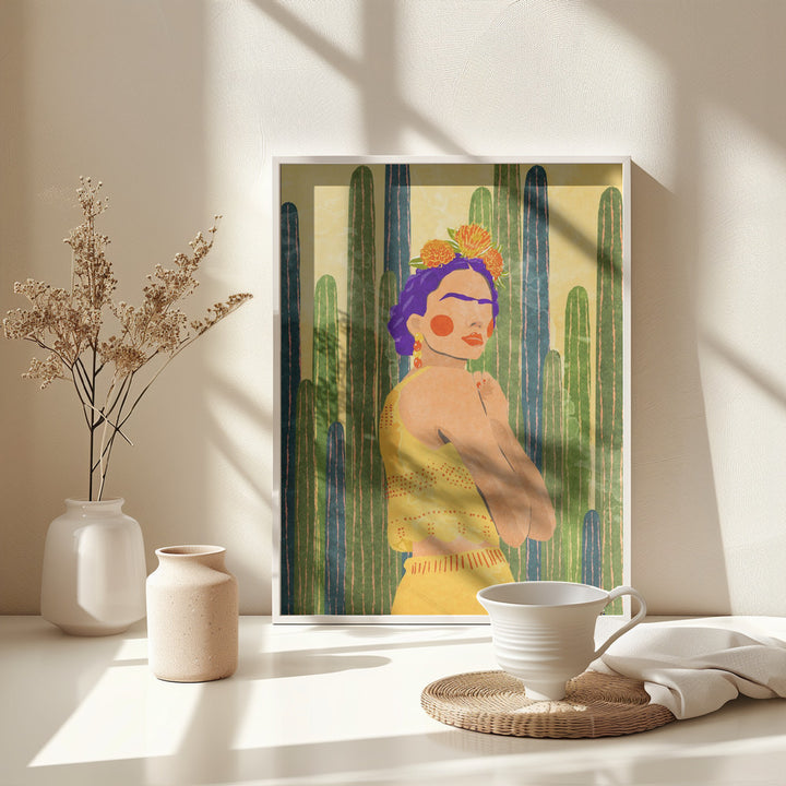 Fine Art Print, Frida and cacti