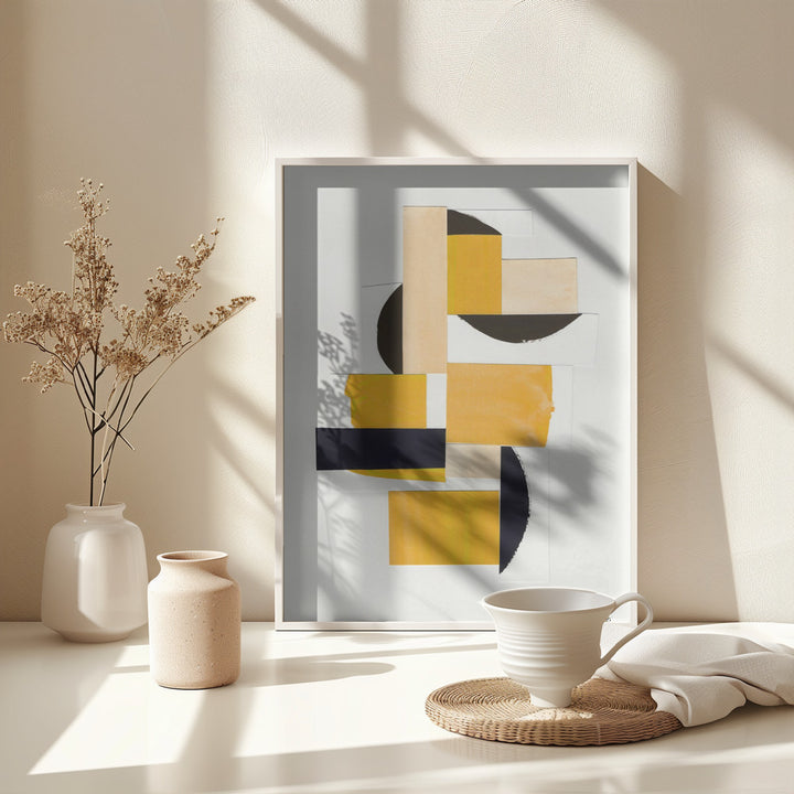 Fine Art Print, Yellow Abstract Collage