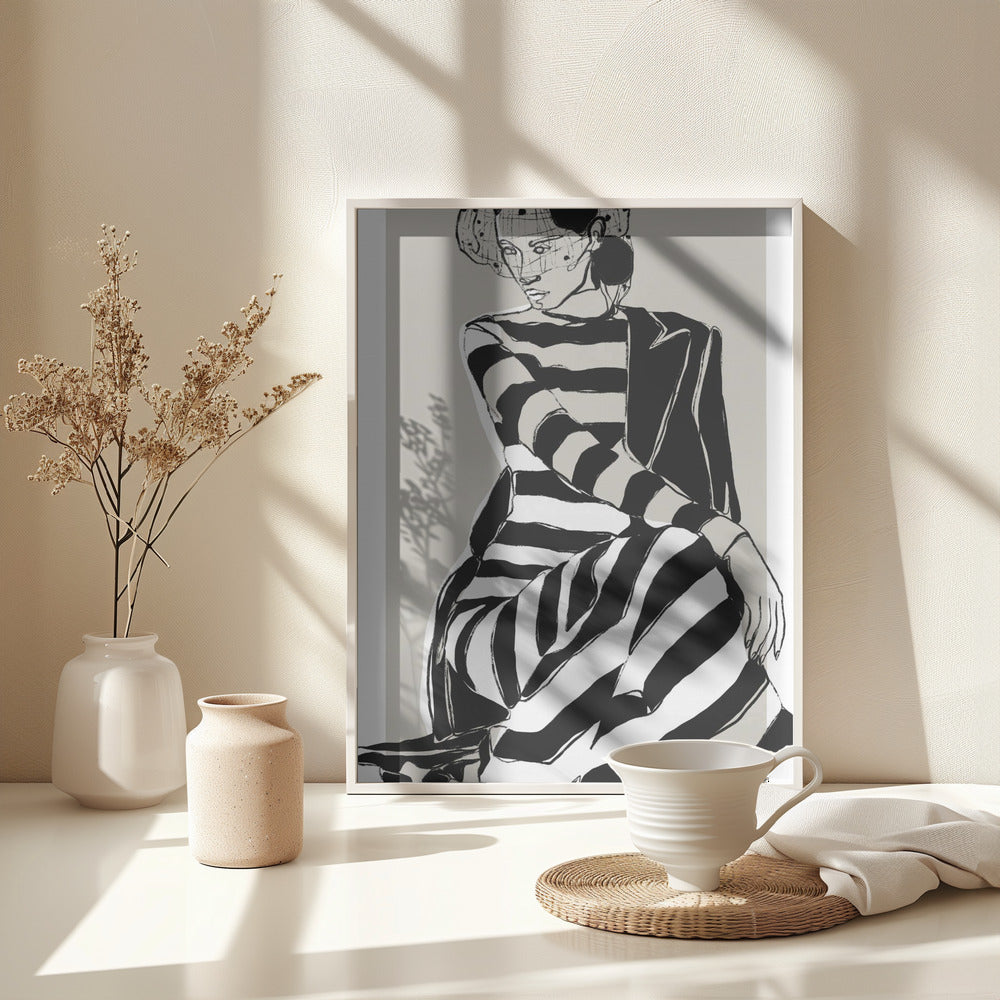 Fine Art Print, Striped Dress