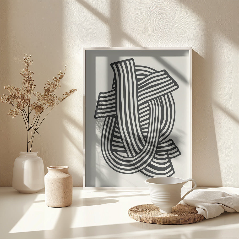 Fine Art Print, Striped Abstract In Black