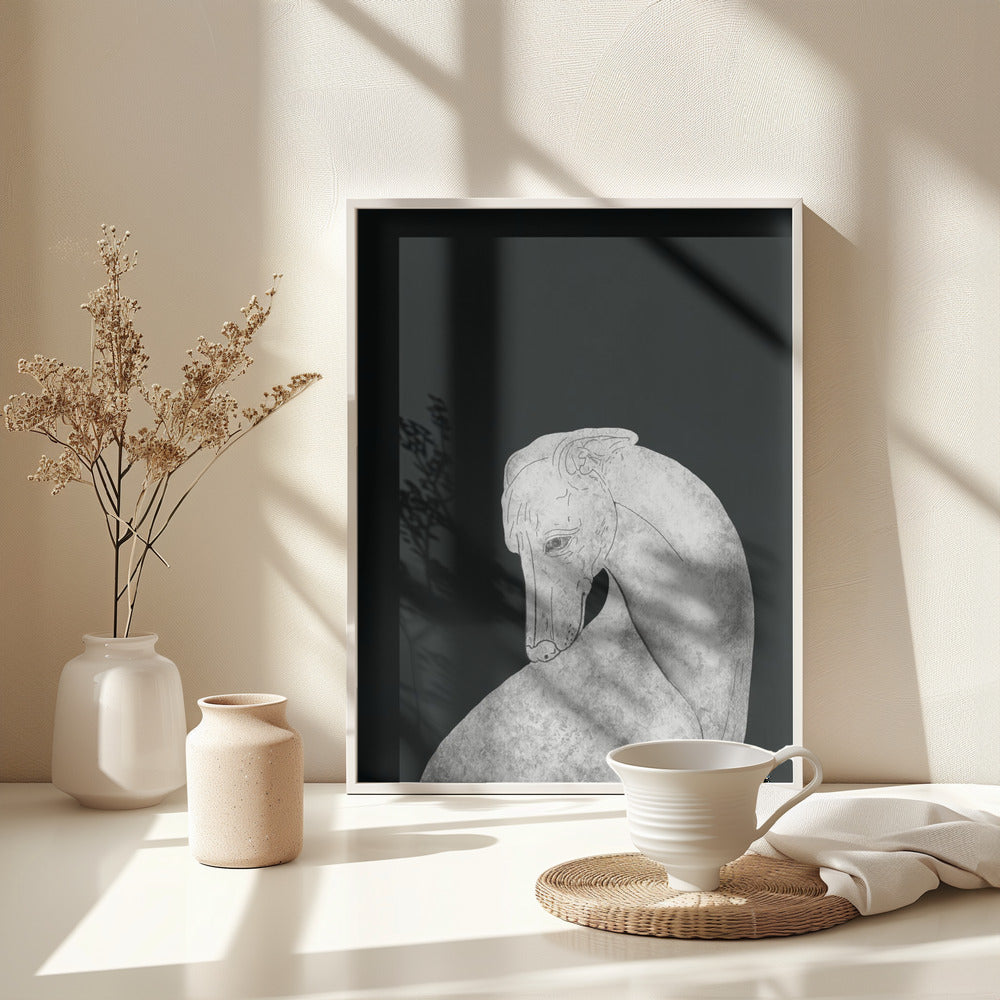 Fine Art Print, Greyhound black and white