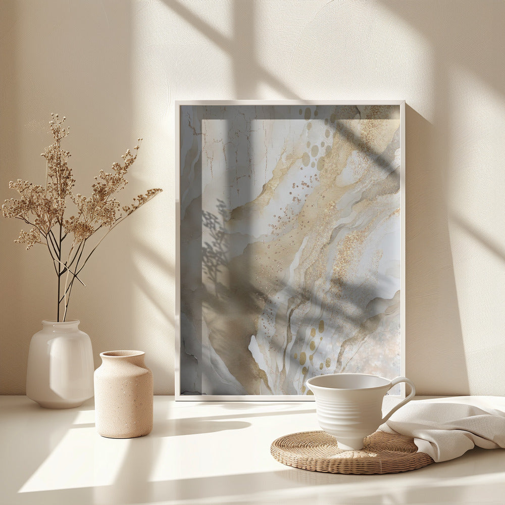 Fine Art Print, Gold Marble