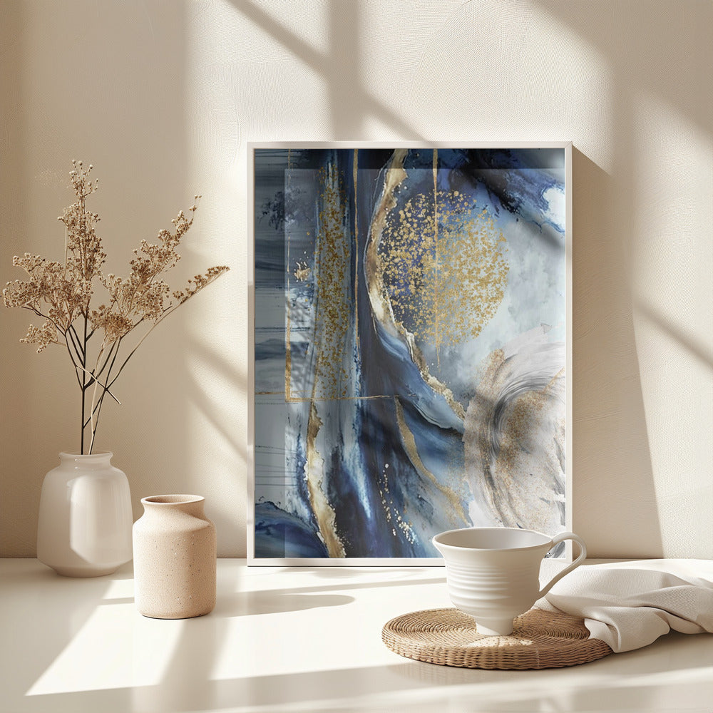 Fine Art Print, Marble in Navy