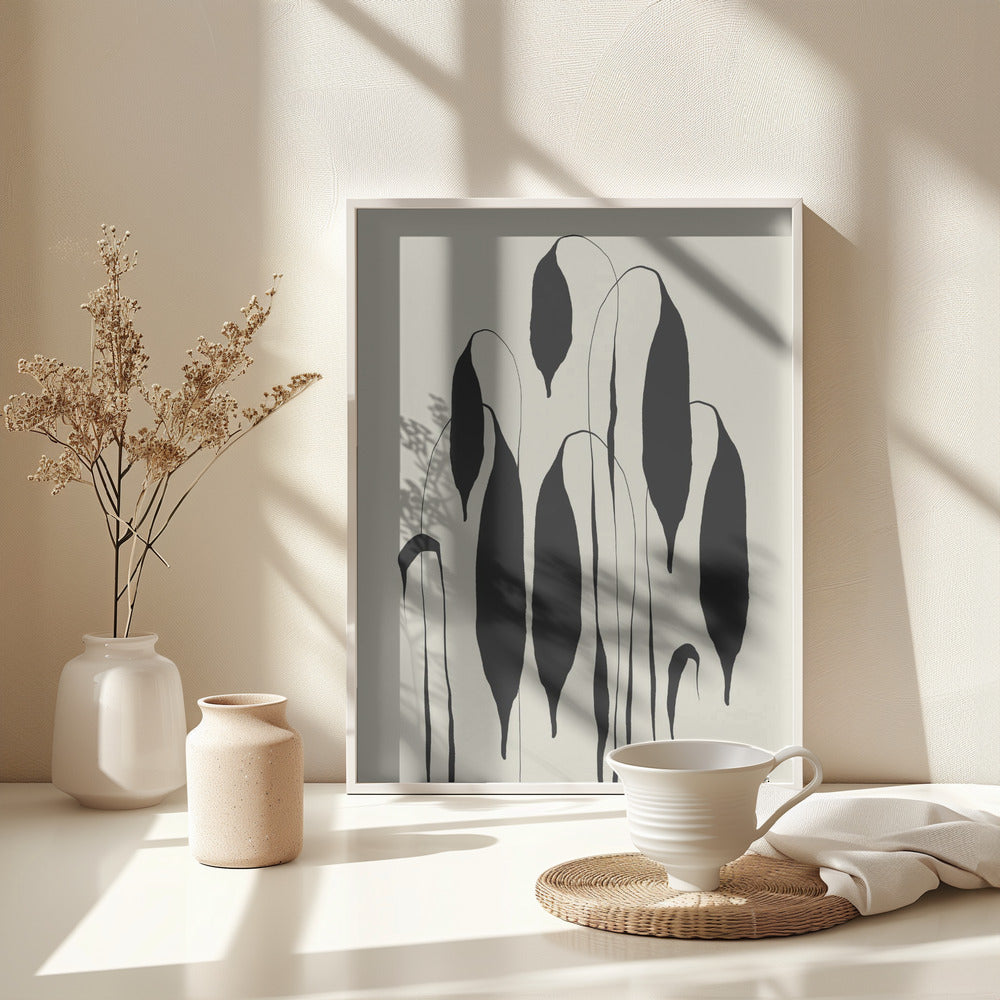 Fine Art Print, Black Leafs