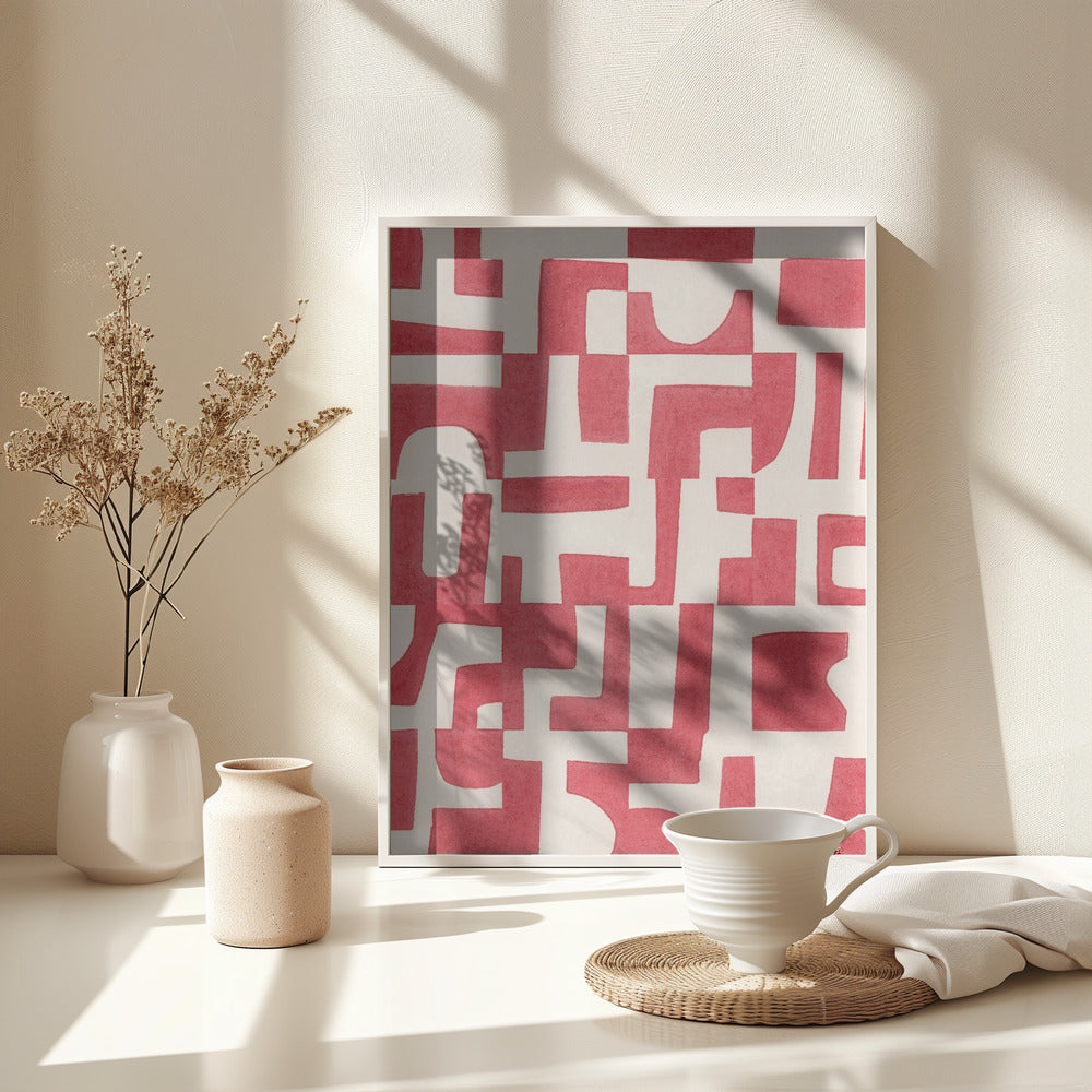 Fine Art Print, Red Puzzle