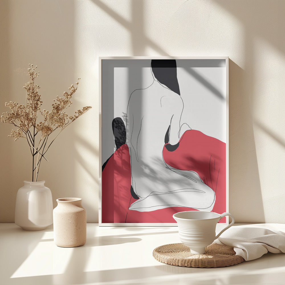 Fine Art Print, Muse in red sofa