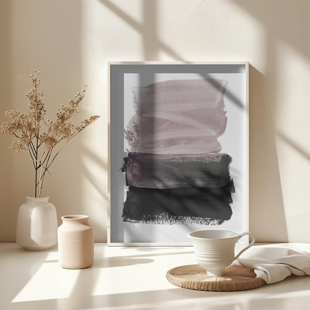 Fine Art Print, Mauve & Black