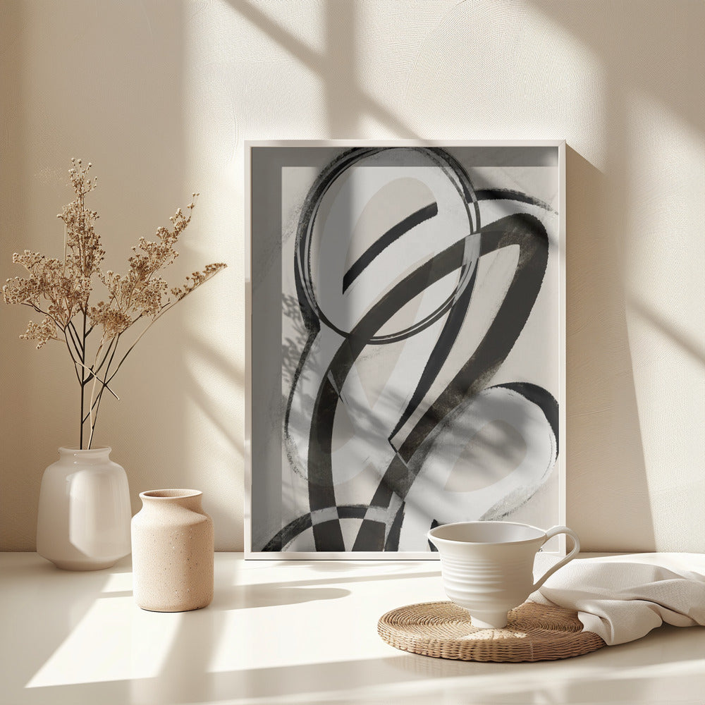 Fine Art Print, Black And White Strokes No 1