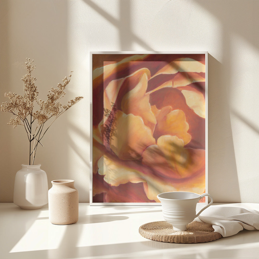 Fine Art Print, Orange Flower Oil on Canvas