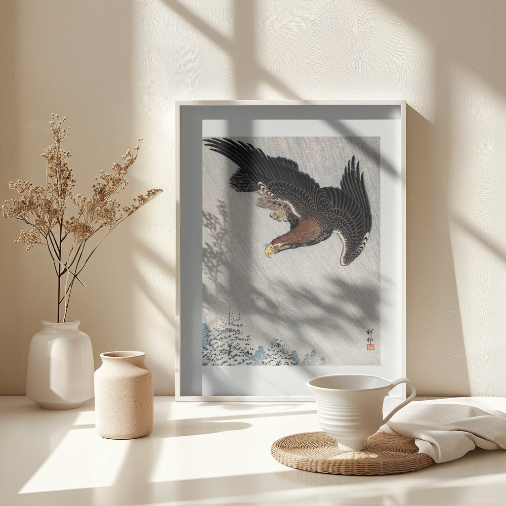 Fine Art Print, Eagle Flying In Snow (1933)