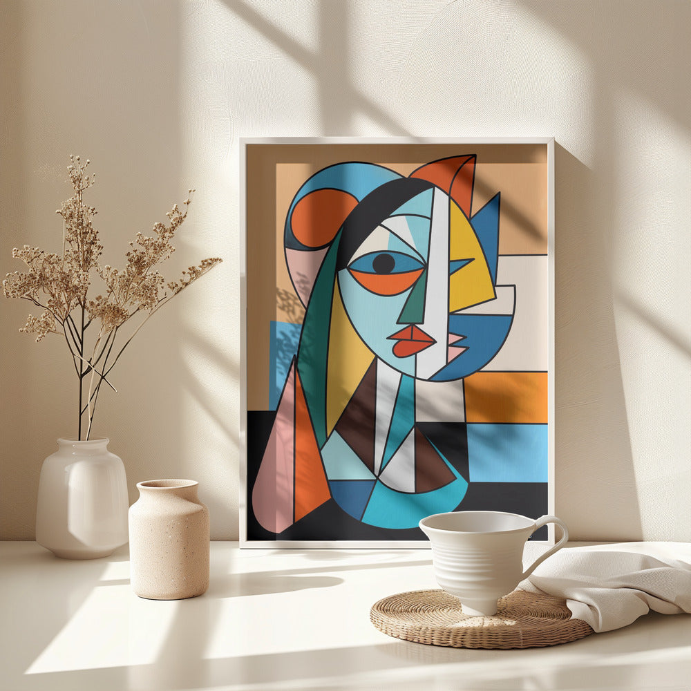 Fine Art Print, Cubism portrait of a lady